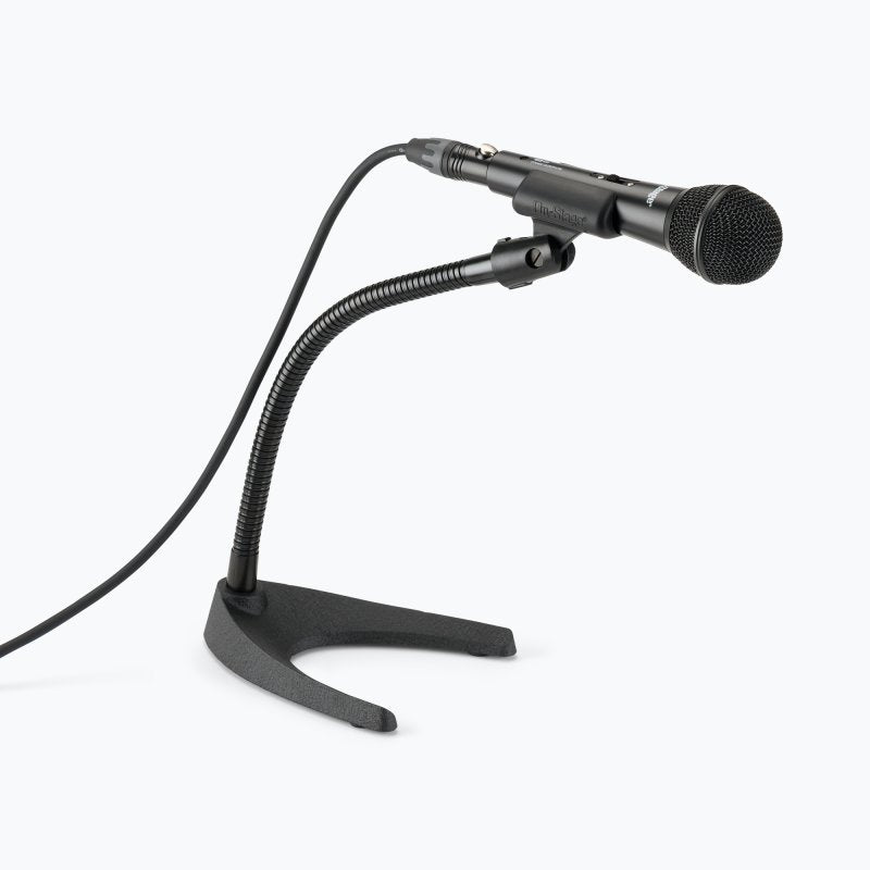On-Stage DS6213, Gooseneck Desktop Mic Stand, 5.6"-6.75" Base Spread, Black