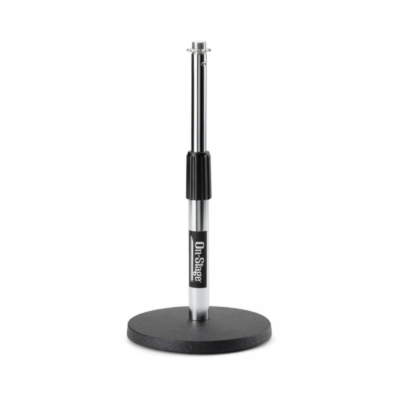 On-Stage DS7200C, Adjustable Desktop Mic Stand, Height 9"-13", Black and Chrome