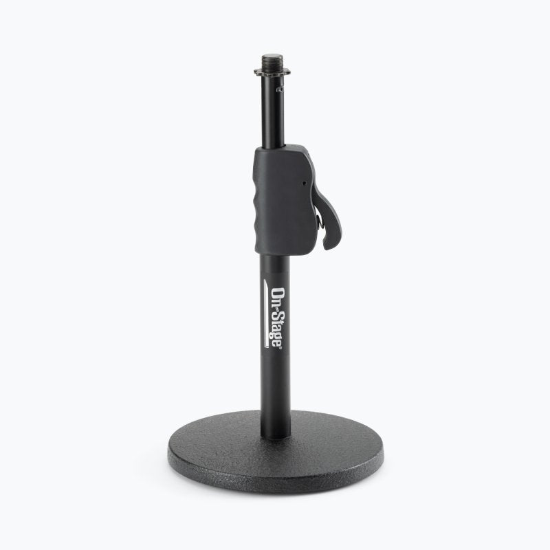On-Stage DS7200QRB, Quick-Release Desktop Mic Stand, Height 9.5"-16", Black