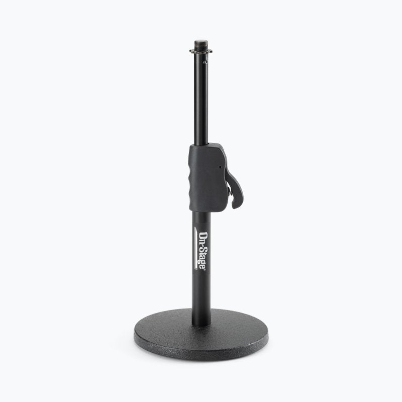 On-Stage DS7200QRB, Quick-Release Desktop Mic Stand, Height 9.5"-16", Black