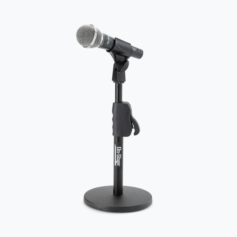 On-Stage DS7200QRB, Quick-Release Desktop Mic Stand, Height 9.5"-16", Black