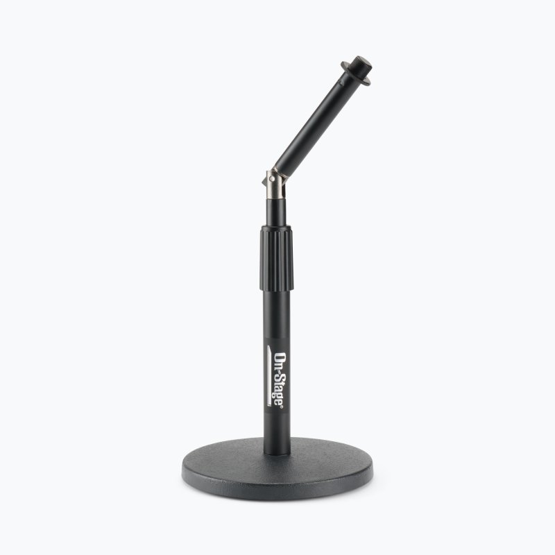 On-Stage DS8200, Adjustable Desktop Mic Stand with Rocker-Lug, Height 9"-14.25", Black