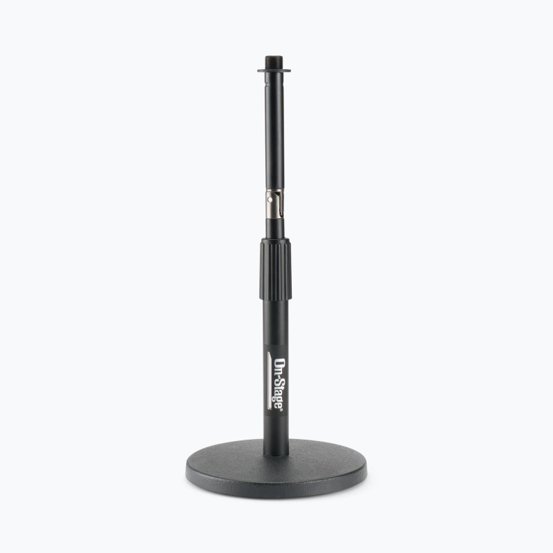 On-Stage DS8200, Adjustable Desktop Mic Stand with Rocker-Lug, Height 9"-14.25", Black