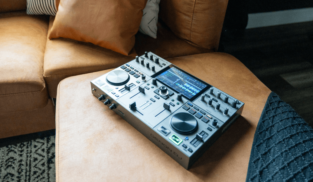 Denon DJ PRIME GO+, 2-Deck Rechargeable Standalone Smart DJ Console with 7-Inch Touchscreen and Engine DJ
