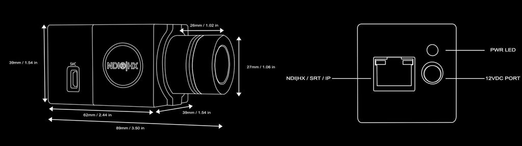 AIDA HD-NDI-CUBE, Full HD NDI®|HX / IP POV Camera