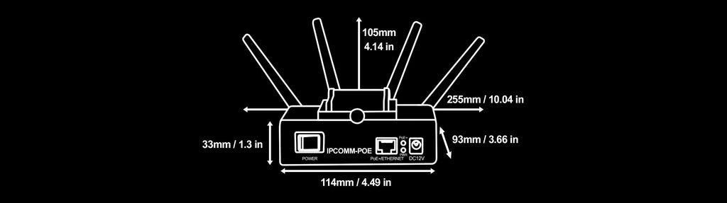 AIDA IPCOMM-POE, Portable Wireless Video & Control Transmitter with PoE+ Injection / NPF Battery Support (NPF Battery Not Included)