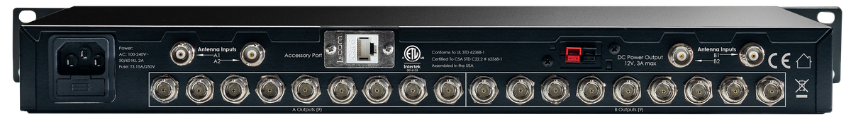 RF Venue DISTRO9 HDR DISTRO9HDR, 9 Channel Multi Zone Antenna Distribution System for Wireless Microphones