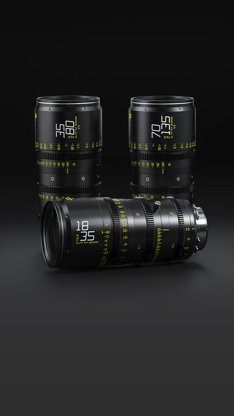 DZOFILM CATTA Ace Bundles_18-35/35-80 T2.9-PL/EF Mount (Black)_ free safety case, Full-Frame Parfocal Cine Zoom, Interchangeable PL EF LPL Mount, 16-Blade Iris, M77 Front Filter
