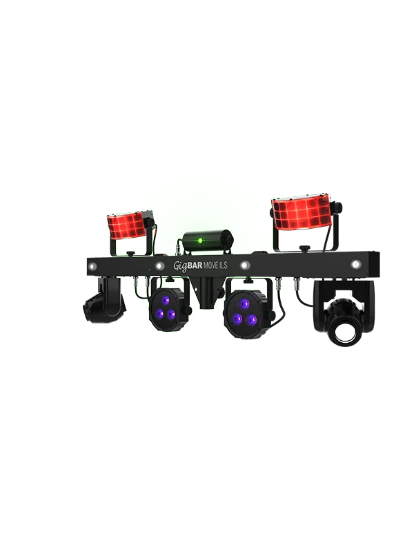 Chauvet DJ GigBAR Move ILS, 5-in-1 Pack-n-Go Lighting System with Moving Heads, Derbys, Pars, Lasers and Strobes, ILS Compatible