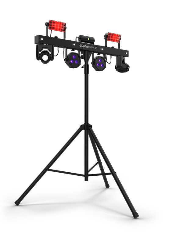 Chauvet DJ GigBAR Move ILS, 5-in-1 Pack-n-Go Lighting System with Moving Heads, Derbys, Pars, Lasers and Strobes, ILS Compatible