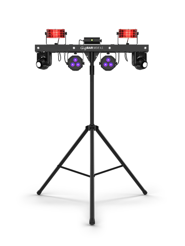 Chauvet DJ GigBAR Move ILS, 5-in-1 Pack-n-Go Lighting System with Moving Heads, Derbys, Pars, Lasers and Strobes, ILS Compatible