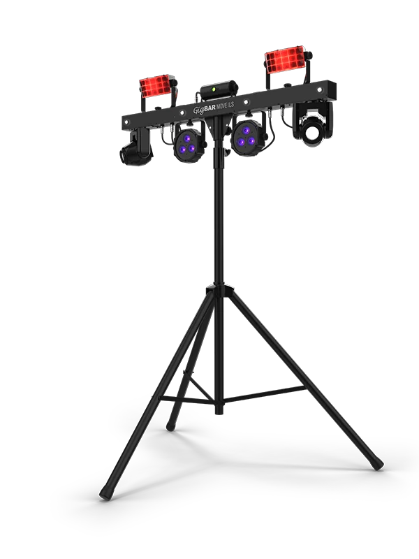 Chauvet DJ GigBAR Move ILS, 5-in-1 Pack-n-Go Lighting System with Moving Heads, Derbys, Pars, Lasers and Strobes, ILS Compatible
