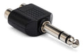 HOSA - Adapter, Dual RCA to 1/4 in TRS