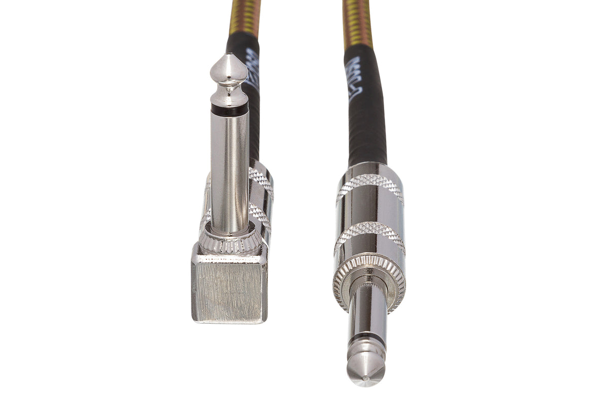 HOSA - Tweed Guitar Cable, Hosa Straight to Right-angle, 18 ft