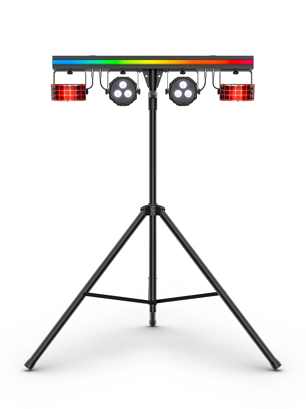 Chauvet DJ GigBAR 3 ILS, 4-in-1 Pack-n-Go Lighting System with Derbys, Wash, Lasers and Strobe Effects, ILS Compatible