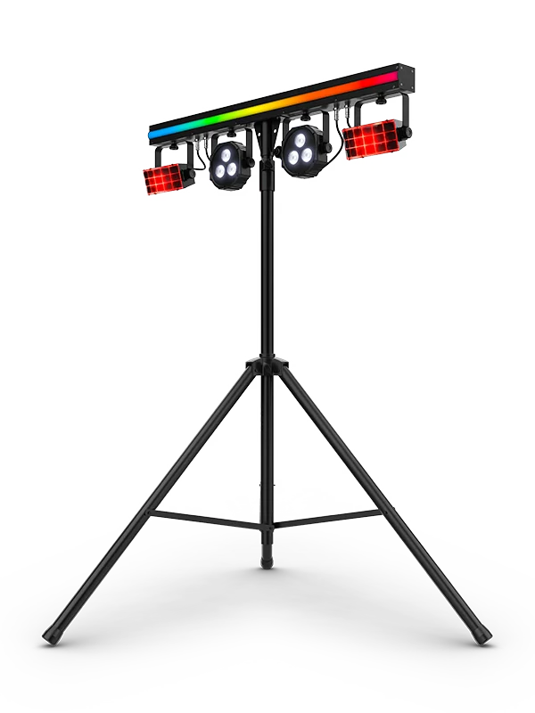 Chauvet DJ GigBAR 3 ILS, 4-in-1 Pack-n-Go Lighting System with Derbys, Wash, Lasers and Strobe Effects, ILS Compatible
