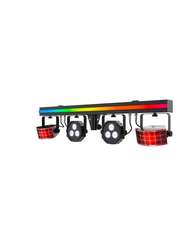 Chauvet DJ GigBAR 3 ILS, 4-in-1 Pack-n-Go Lighting System with Derbys, Wash, Lasers and Strobe Effects, ILS Compatible