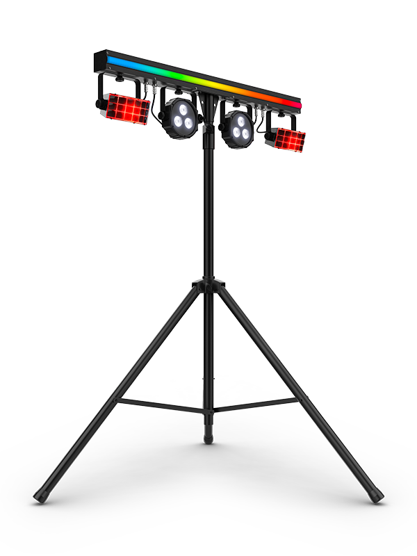 Chauvet DJ GigBAR 3 ILS, 4-in-1 Pack-n-Go Lighting System with Derbys, Wash, Lasers and Strobe Effects, ILS Compatible
