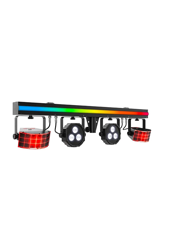 Chauvet DJ GigBAR 3 ILS, 4-in-1 Pack-n-Go Lighting System with Derbys, Wash, Lasers and Strobe Effects, ILS Compatible