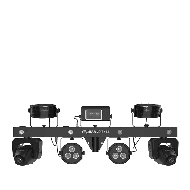 Chauvet DJ GigBAR Move + ILS, 6-in-1 Pack-n-Go Lighting System with Moving Heads, Derbys, Pars, Lasers and Strobes, ILS Compatible