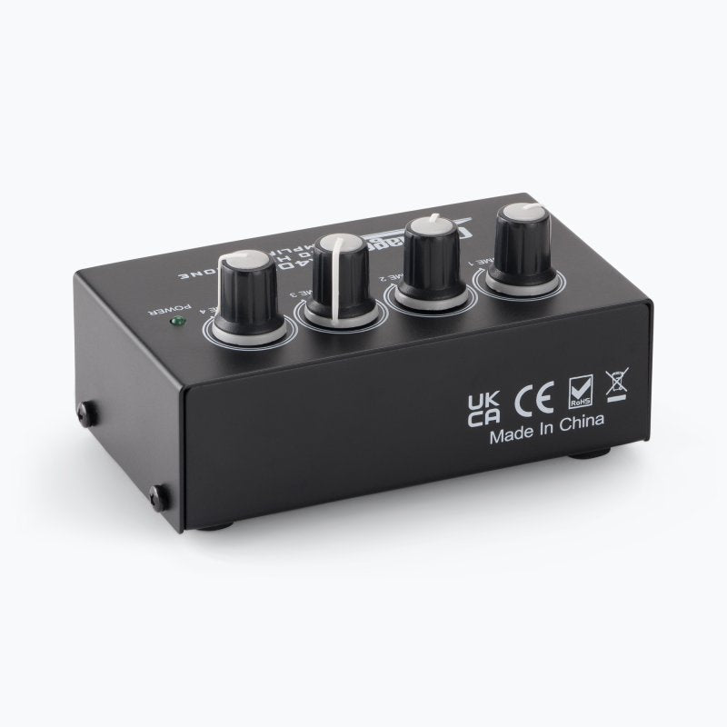 On-Stage HA4000, Four-Channel Headphone Amp, Four People to Listen Simultaneously to a Single Audio Source Over, Each Listener Can Independently Adjust Their Headphone Volume