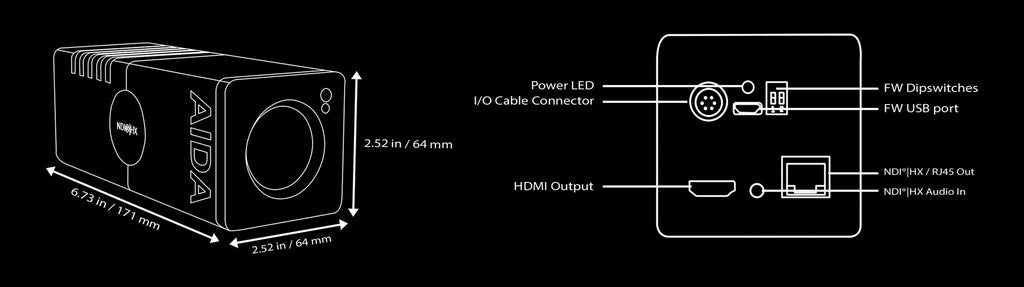 AIDA HD-NDI-X20, Full HD NDI®|HX/IP/SRT/HDMI PoE 20X Zoom POV Camera