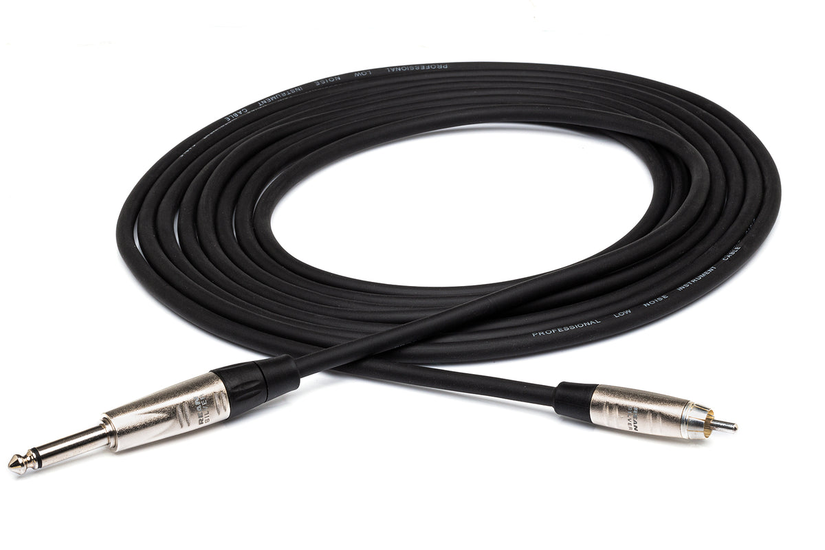 HOSA PRO - Pro Unbalanced Interconnect, REAN 1/4 in TS to RCA, 5 ft