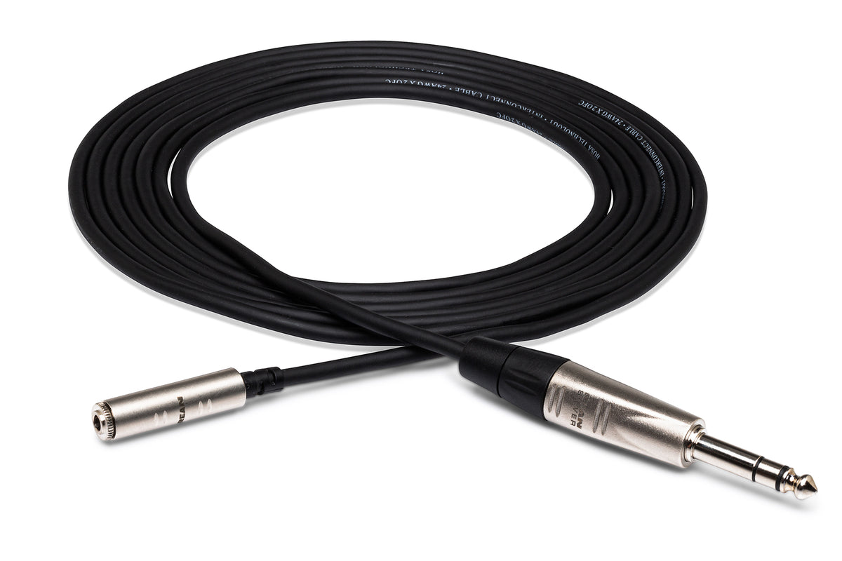 HOSA PRO - Pro Headphone Adapter Cable, REAN 3.5 mm TRS to 1/4 in TRS, 25 ft