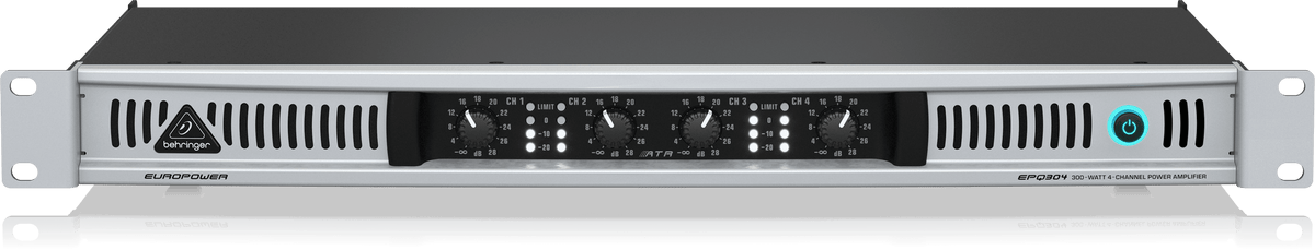 Behringer EPQ304 Professional 300W Lightweight 4-Channel Power Amplifier with ATR Technology