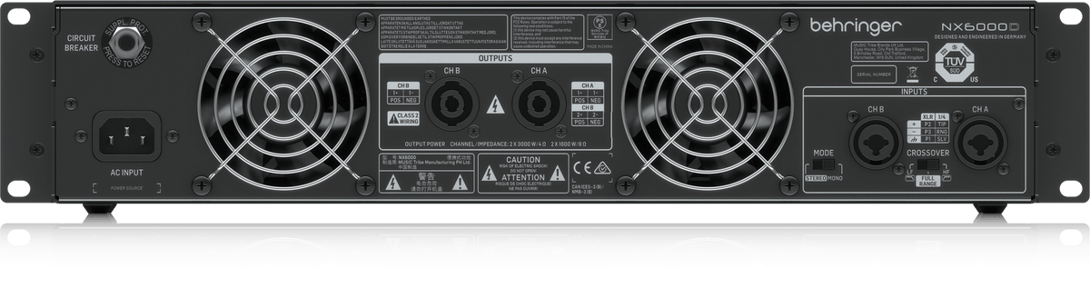 Behringer NX6000 Ultra-Lightweight 6000-Watt Class-D Power Amplifier with SmartSense Loudspeaker