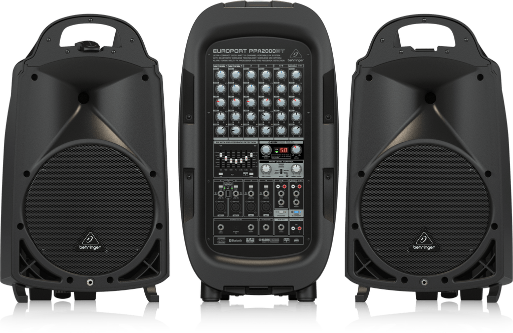 Behringer Europort PPA2000BT Ultra-Compact 2000W 8-Channel Portable PA System with Bluetooth Wireless Technology