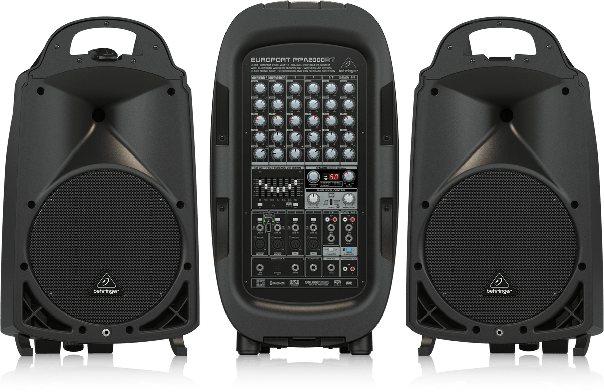 Behringer Europort PPA2000BT Ultra-Compact 2000W 8-Channel Portable PA System with Bluetooth Wireless Technology