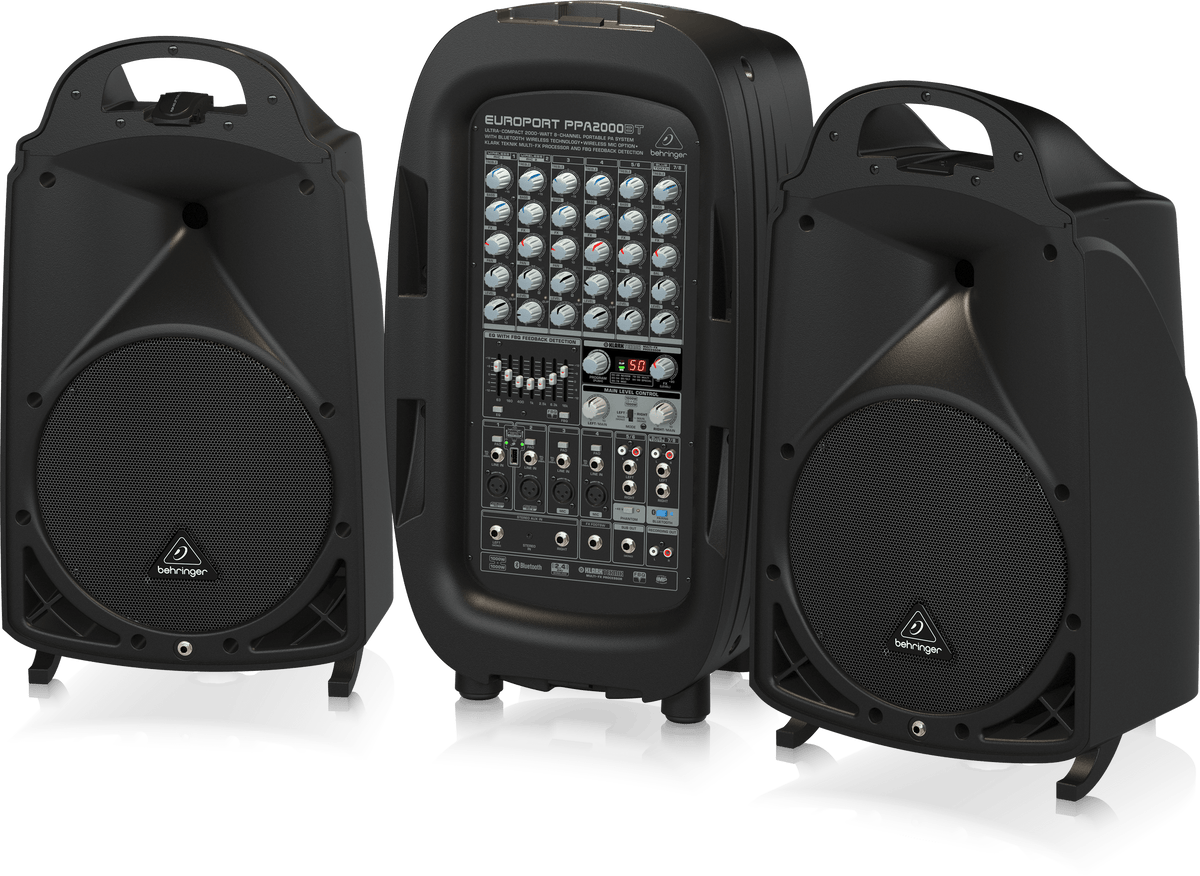 Behringer Europort PPA2000BT Ultra-Compact 2000W 8-Channel Portable PA System with Bluetooth Wireless Technology