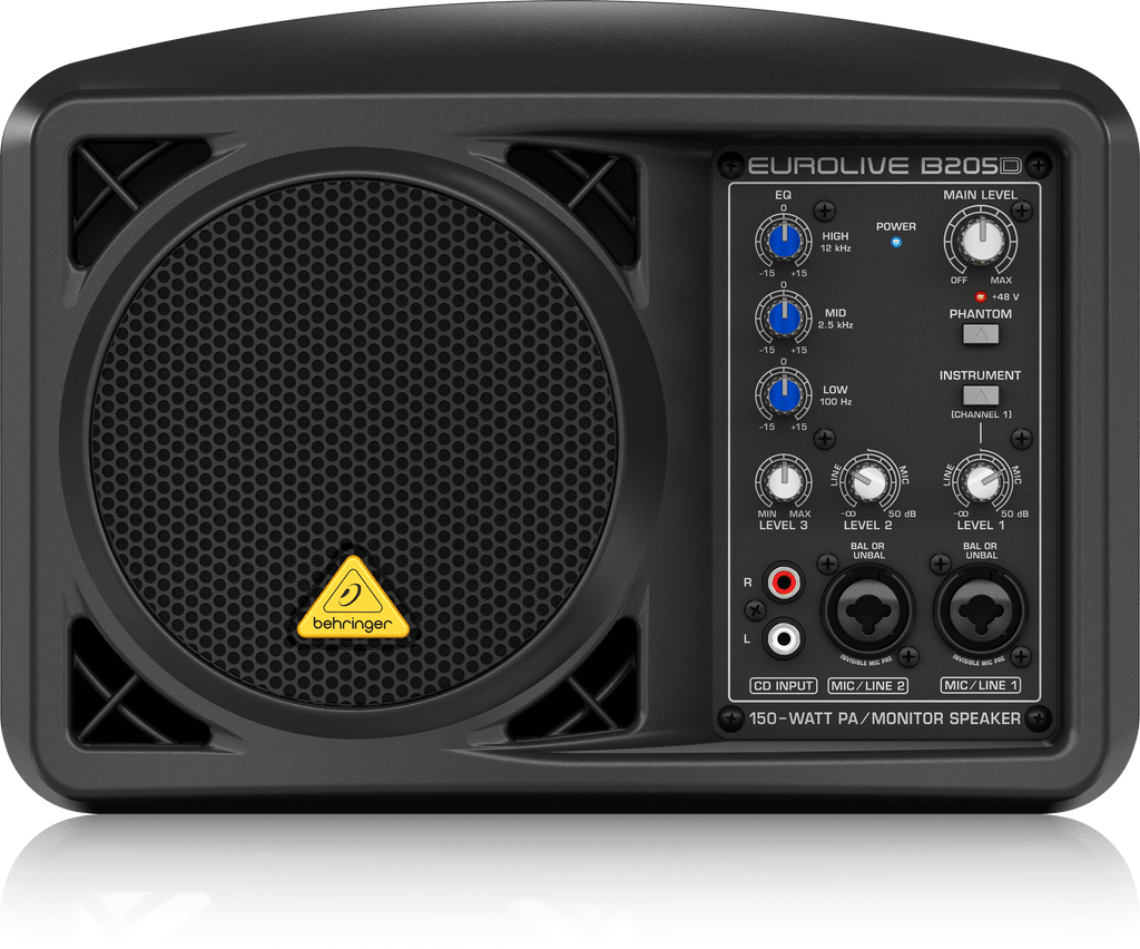 Behringer B205D Ultra-Compact 150W Active PA and Monitor Speaker with 5.25" Driver