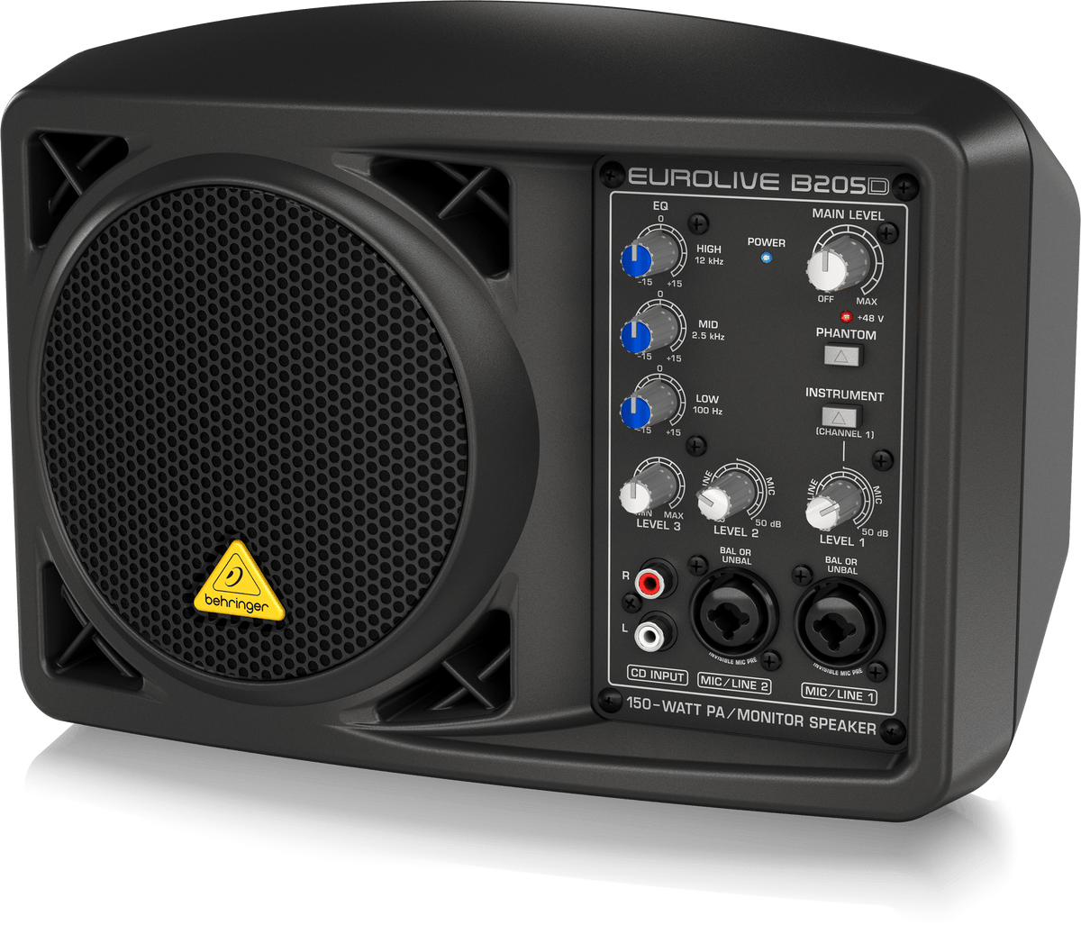 Behringer B205D Ultra-Compact 150W Active PA and Monitor Speaker with 5.25" Driver
