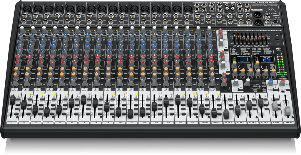 Behringer Eurodesk SX2442FX Ultra-Low Noise Design 24-Input 4-Bus Studio/Live Mixer with XENYX Mic Preamplifiers