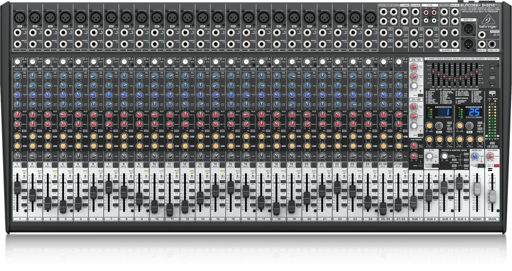 Behringer Eurodesk SX3242FX Ultra-Low Noise Design 32-Input 4-Bus Studio/Live Mixer with XENYX Mic Preamplifiers