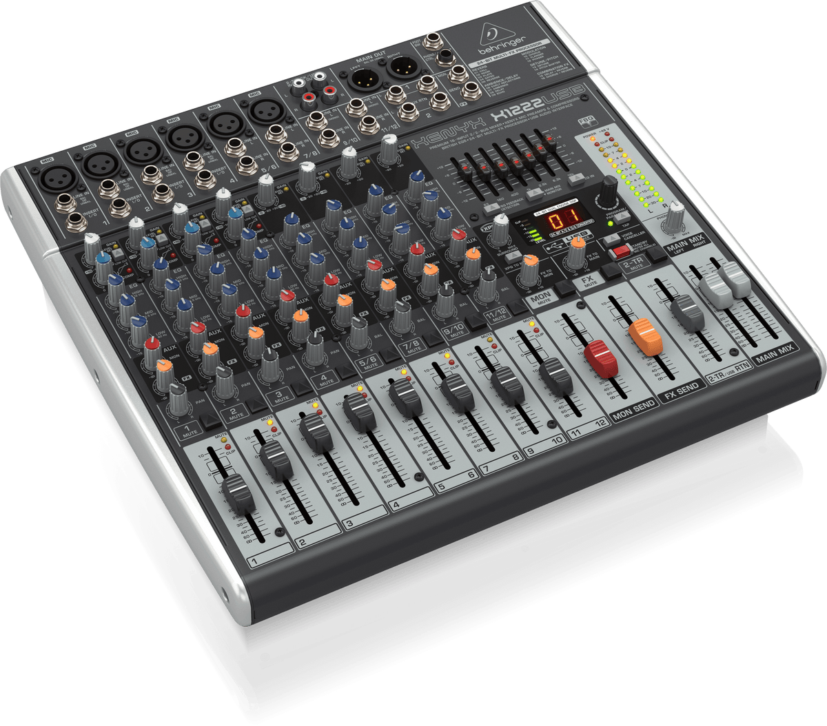 Behringer Xenyx X1222USB Premium 16-Input 2/2-Bus Mixer with XENYX Mic Preamps and Compressors