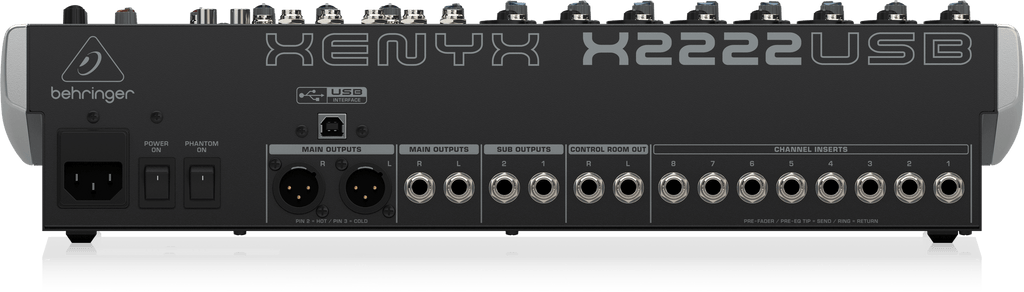 Behringer Xenyx X2222USB Premium 22-Input 2/2-Bus Mixer with XENYX Mic Preamps and Compressors