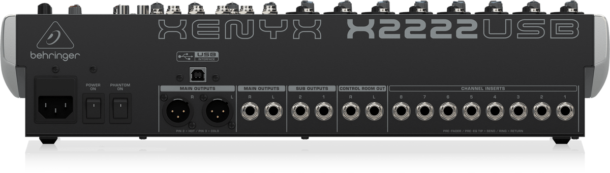 Behringer Xenyx X2222USB Premium 22-Input 2/2-Bus Mixer with XENYX Mic Preamps and Compressors