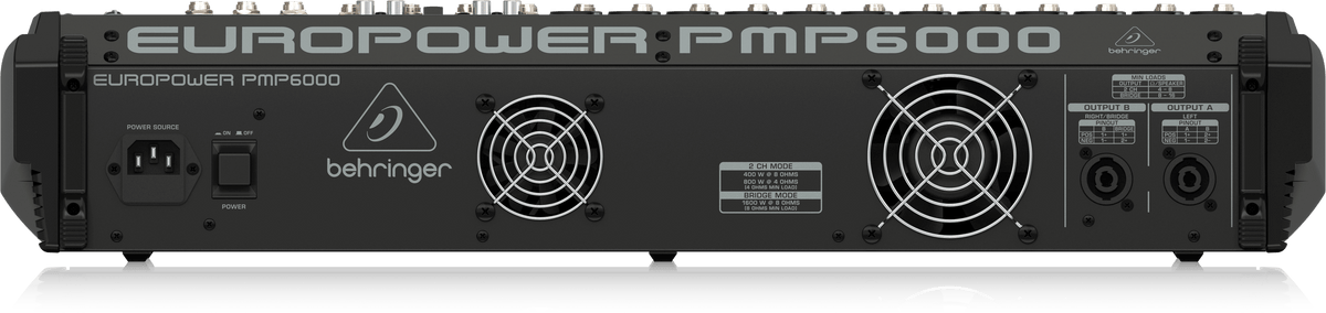 Behringer Europower PMP6000 1600W 20-Channel Powered Mixer with Dual Multi-FX Processor and FBQ Feedback Detection