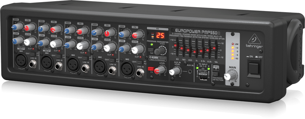 Behringer Europower PMP550M 500W 5-Channel Powered Mixer with Klark Teknik Multi-FX Processor
