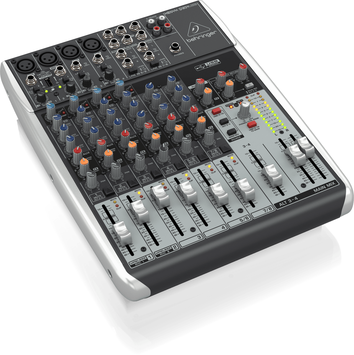 Behringer Xenyx Q1204USB Premium 12-Input 2/2-Bus Mixer with XENYX Mic Preamps and Compressors