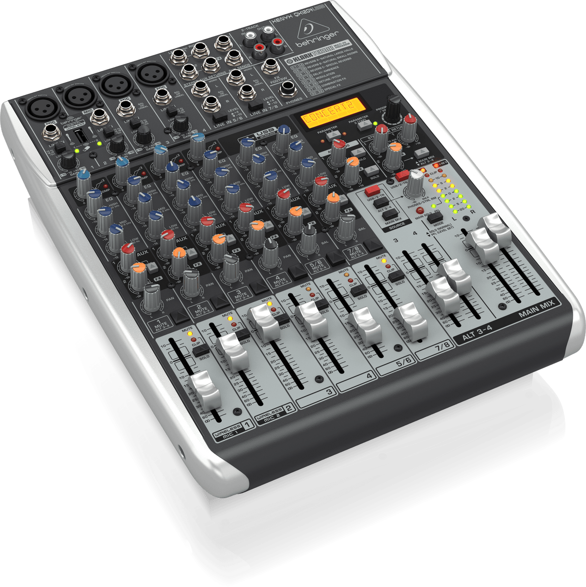 Behringer Xenyx QX1204USB Premium 12-Input 2/2-Bus Mixer with XENYX Mic Preamps and Compressors