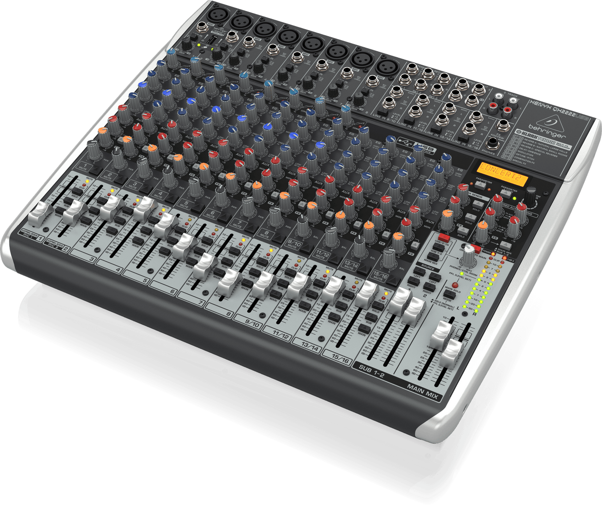 Behringer Xenyx QX2222USB Premium 22-Input 2/2-Bus Mixer with XENYX Mic Preamps and Compressors