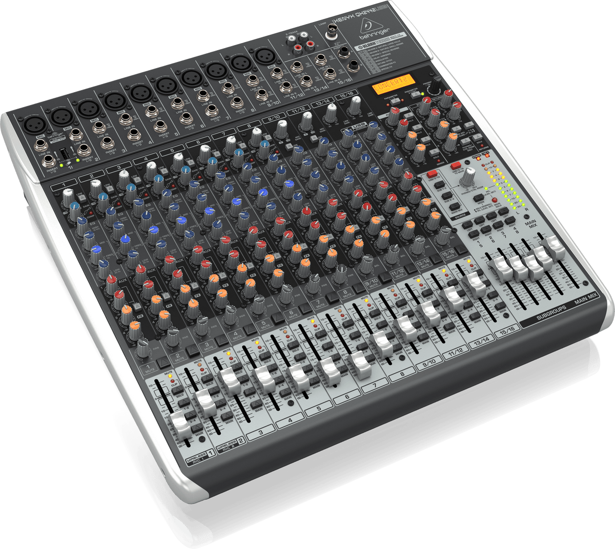 Behringer Xenyx QX2442USB Premium 24-Input 4/2-Bus Mixer with XENYX Mic Preamps and Compressors