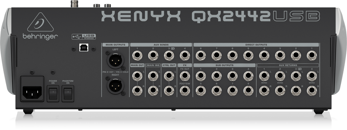 Behringer Xenyx QX2442USB Premium 24-Input 4/2-Bus Mixer with XENYX Mic Preamps and Compressors