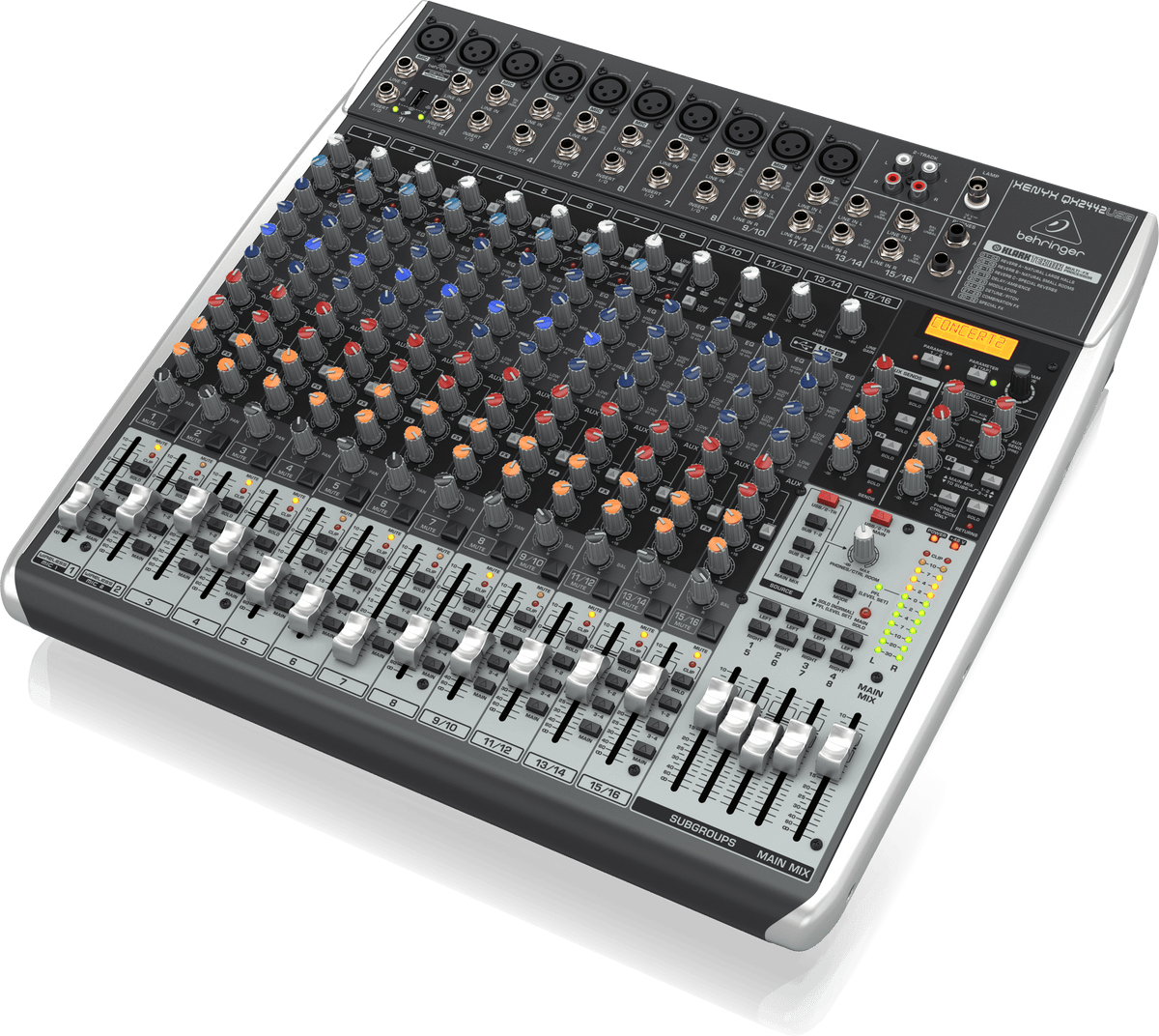Behringer Xenyx QX2442USB Premium 24-Input 4/2-Bus Mixer with XENYX Mic Preamps and Compressors