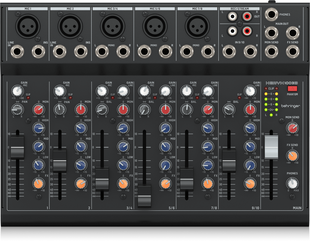 Behringer Xenyx 1003B Premium Analog 10-Input Mixer with 5 Mic Preamps and Optional Battery Operation