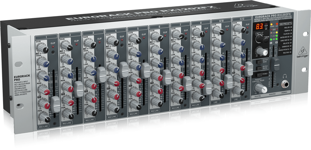 Behringer RX1202FX V2 Premium 12-Input Mic/Line Rack Mixer with XENYX Mic Preamplifiers